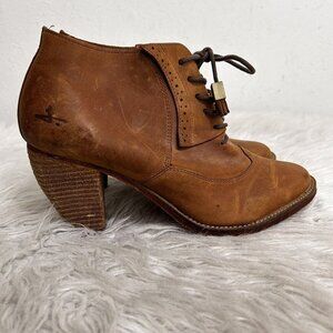 J Shoes‎ Sidesaddle Sz 9 EU 39.5 Brown Leather Rockabilly Boots Granny Steampunk